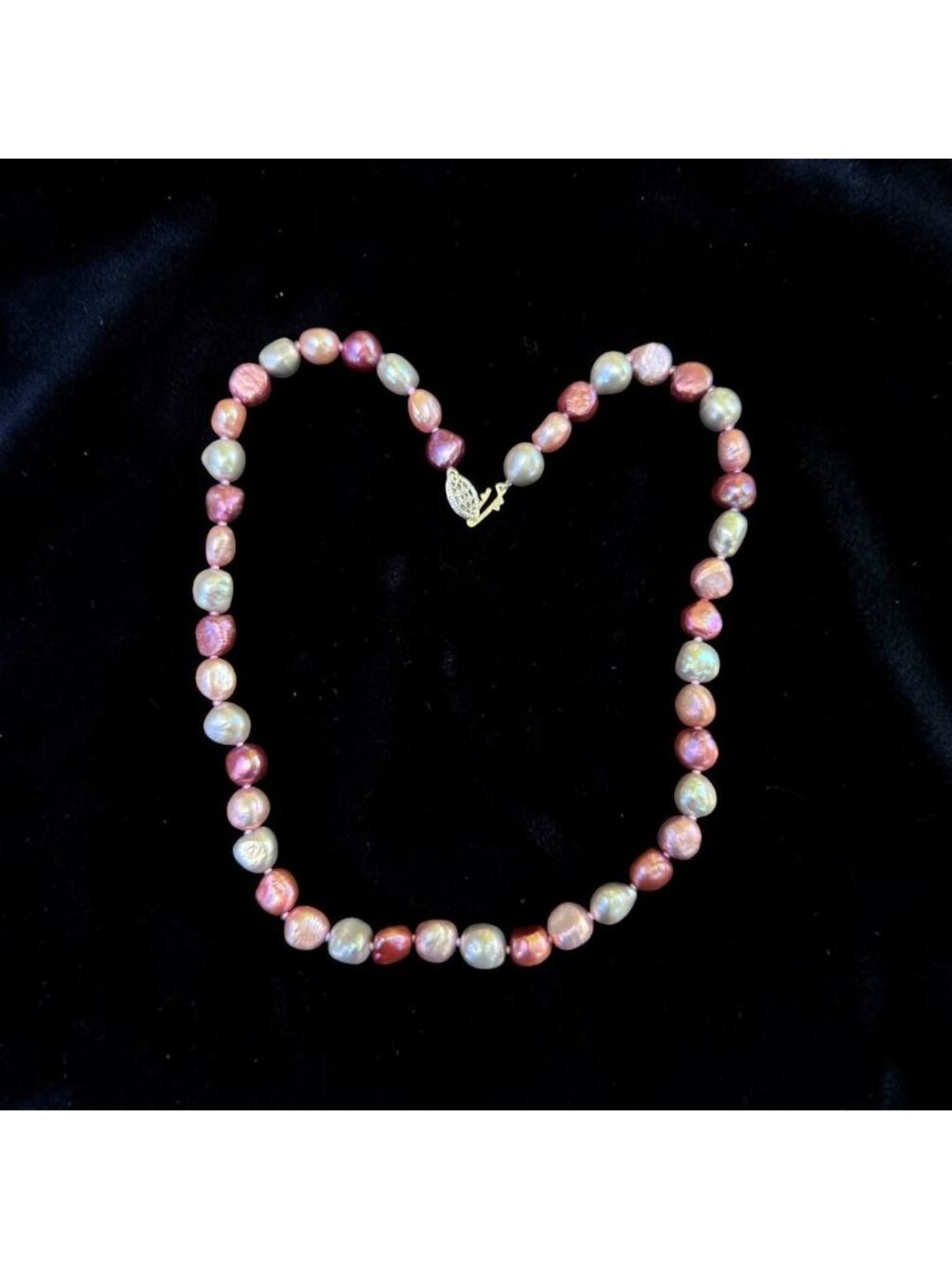 Vintage IPS Cultured Pearl Necklace & Bracelet 925 Set Multicolor Baroque Pearls - Picture 5 of 12
